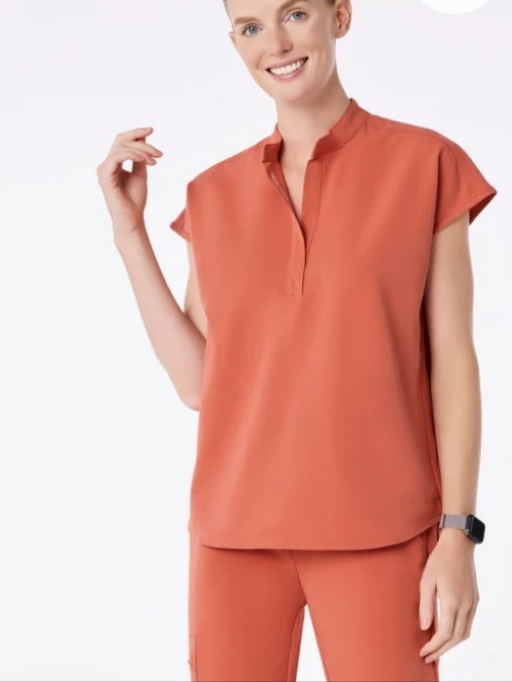 FIGS Rafaela Women's Spiced Cider Scrub Top XL